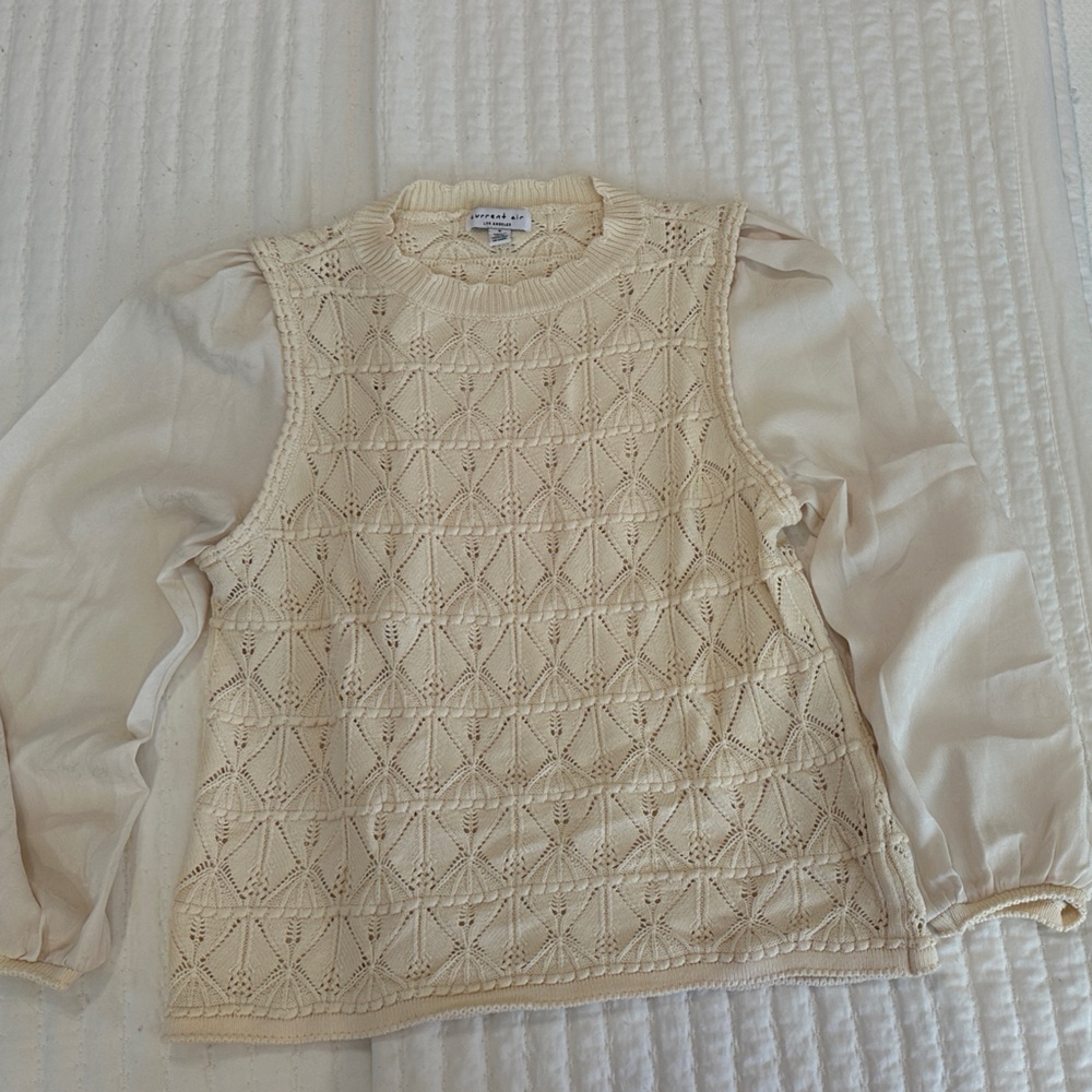 Current Air Beige Knit Sleeveless Top